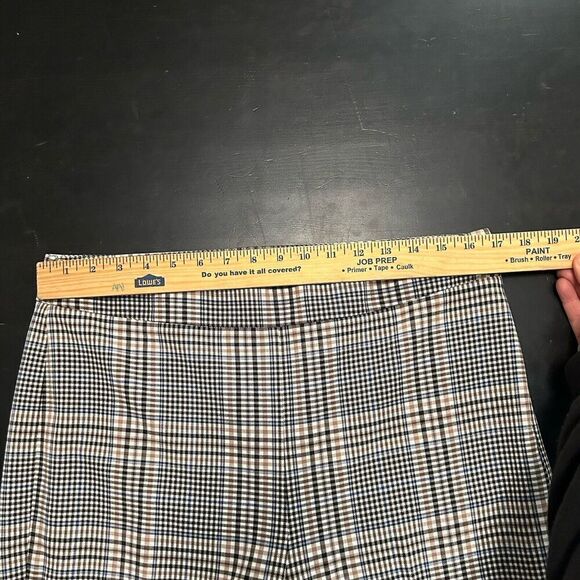 Ann Taylor Plaid Dress Pants Trousers Brown Blue Cream Size 10 - Picture 8 of 12